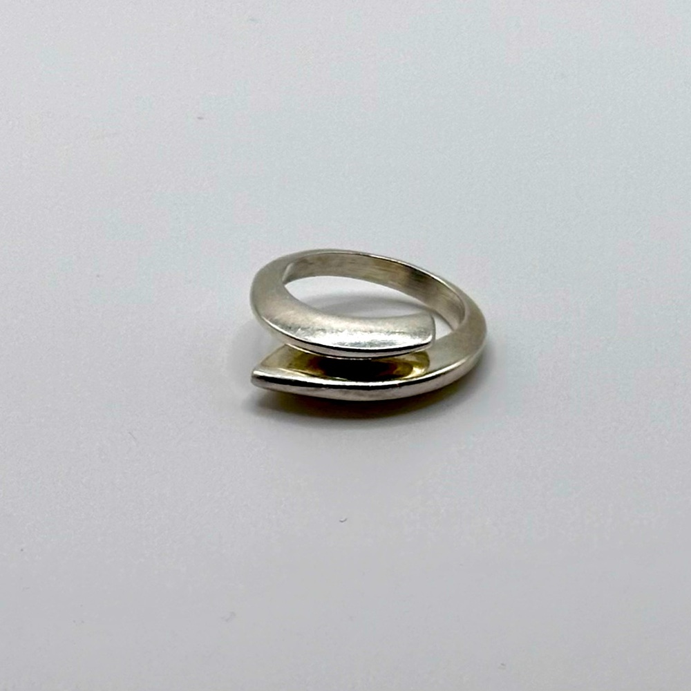 PRICE DROP! Sterling Silver 950 Escorcia Asymmetrical Wrap Ring, Signed, Sz 7 US